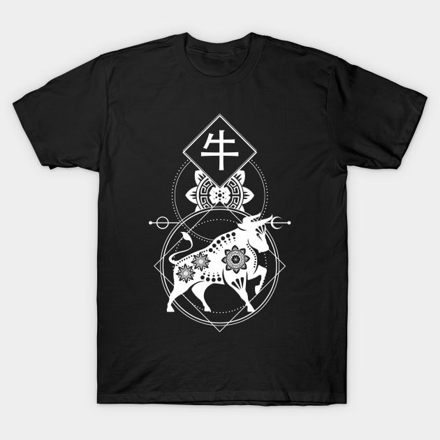 Chinese, Zodiac, Ox, Astrology, Star sign, Stars T-Shirt by Strohalm